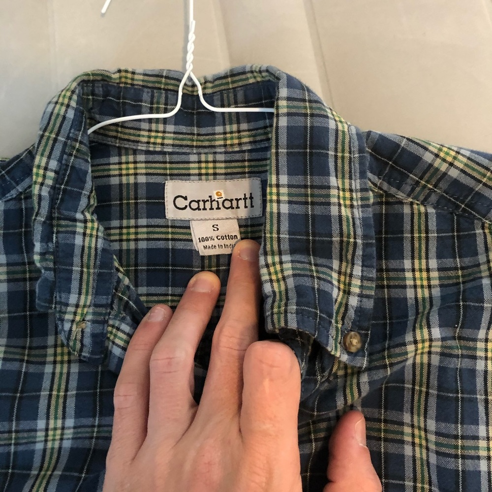 Carhartt blue yellow check shirt
